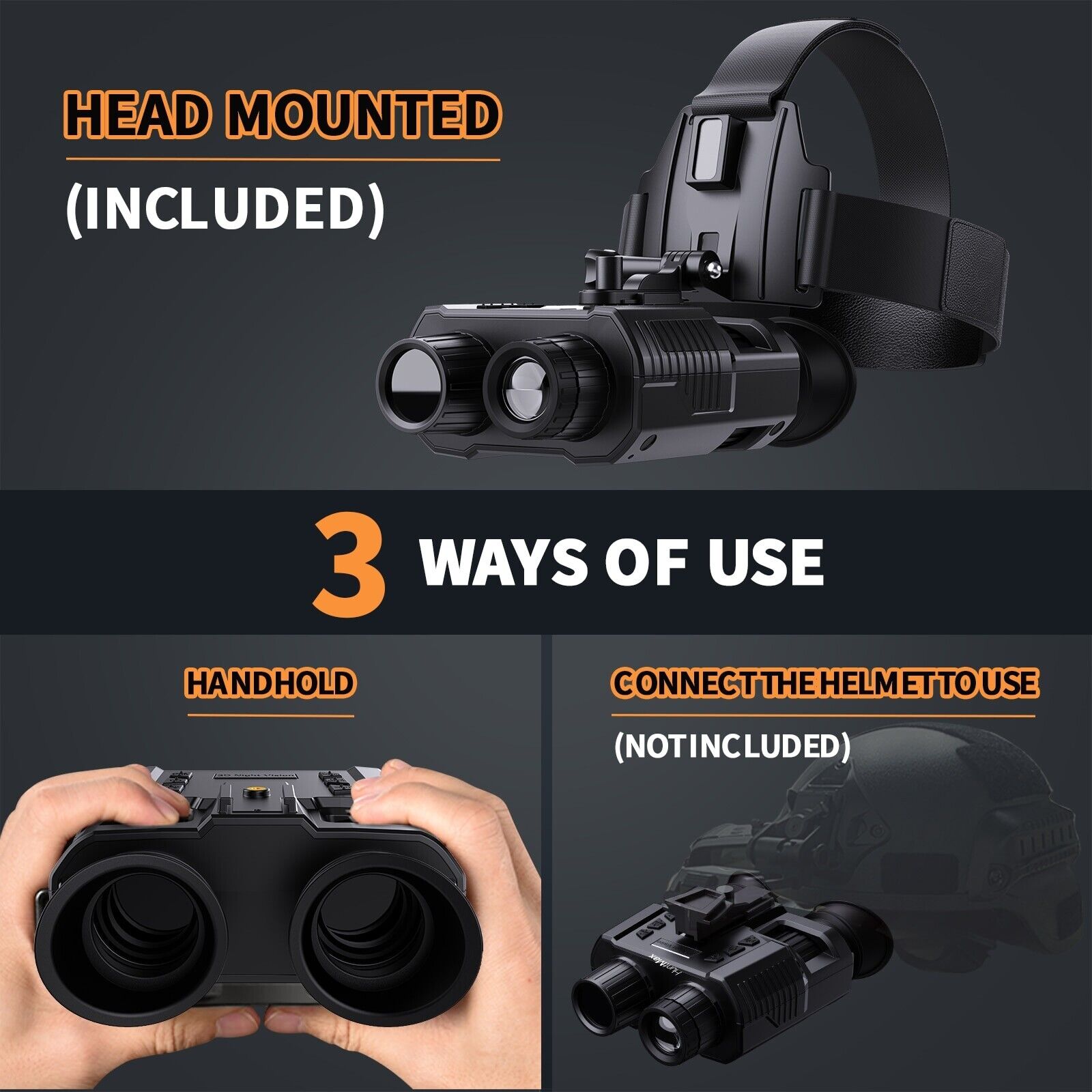 Rechargeable HD Night Vision Binoculars for Hunting