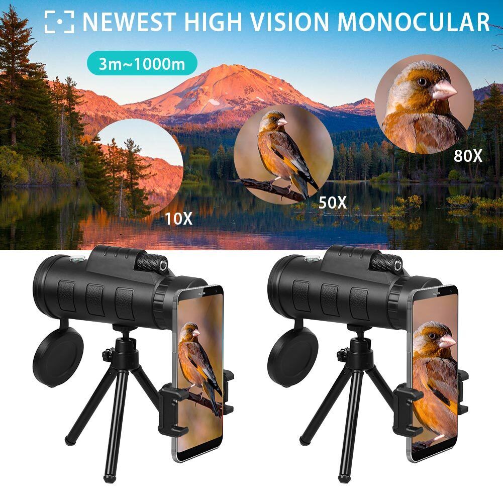 80x100 HD Monocular Telescope for Day/Night Use