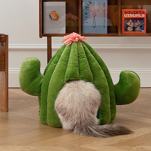 Cactus Cozy Cat and Dog Bed Cave