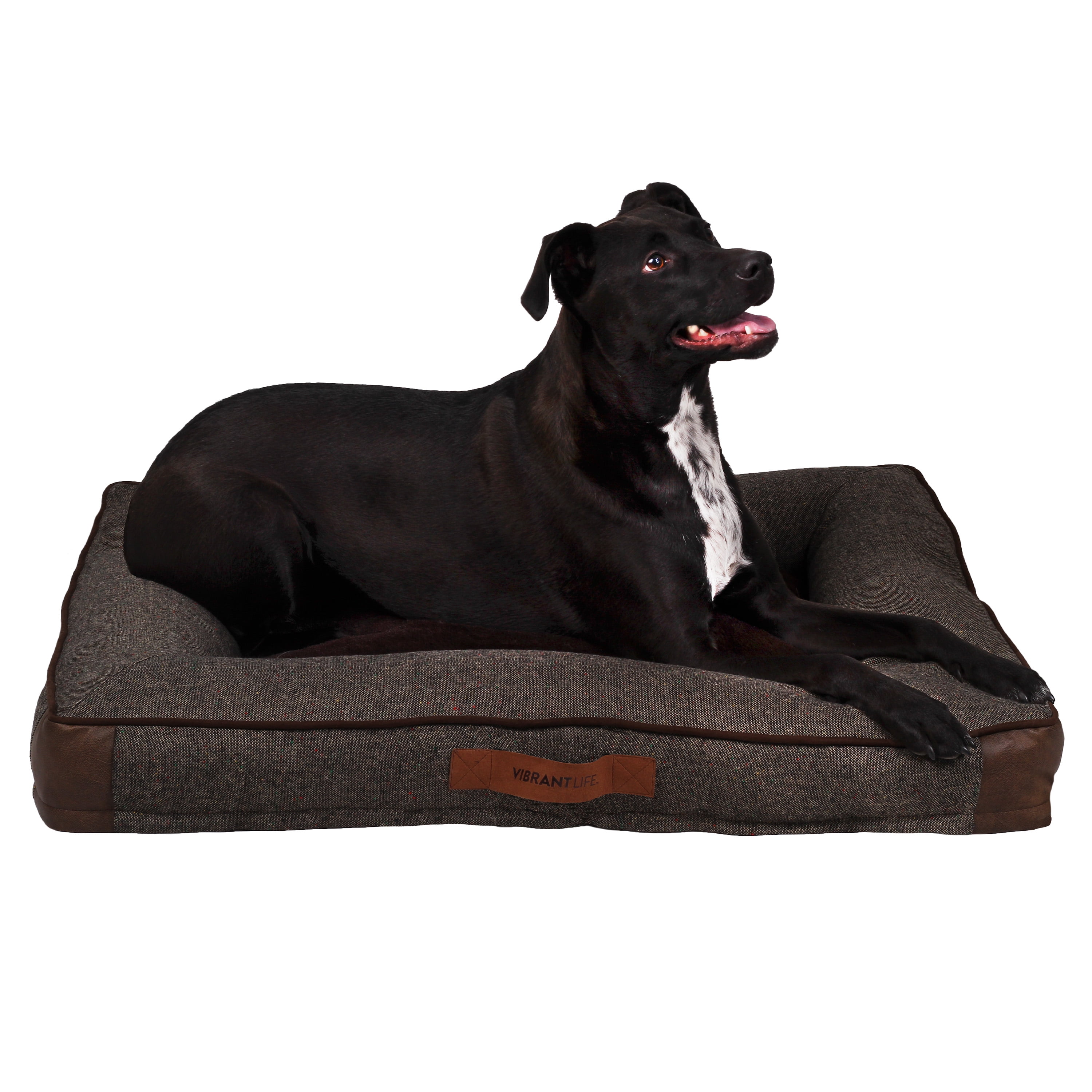 Cozy Orthopedic Bolster Cat Bed in Brown