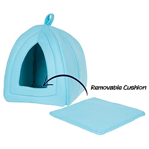 Cozy Blue Kitty Tent Bed for Cats