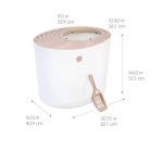 Top Entry Cat Litter Box with Scoop - Beige/White