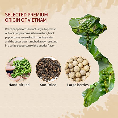 18oz Whole White Peppercorns for Grinders