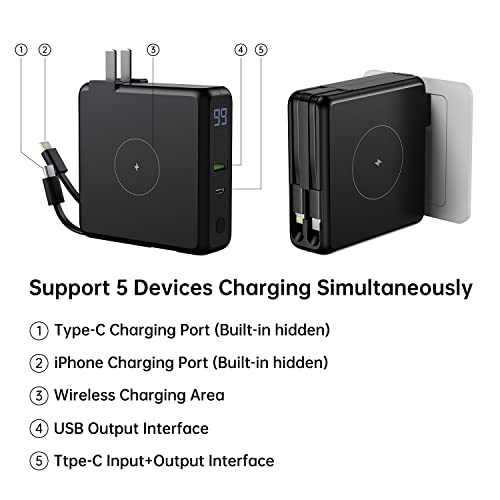 Sanag 10,000mAh Portable Power Bank with Wireless Charging