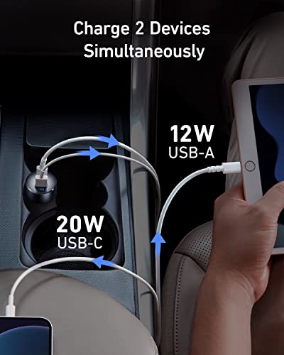 Anker 32W Dual USB-C Car Charger with LED