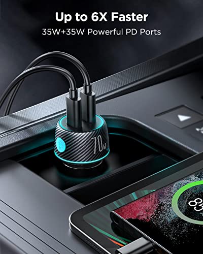70W Dual USB C Car Fast Charger