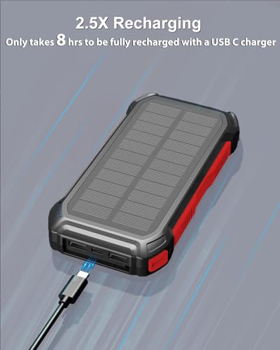 Hiluckey 26800mAh Solar Power Bank Charger