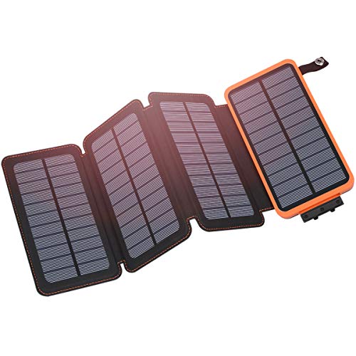 Hiluckey 25000mAh Solar Power Bank with 4 Panels