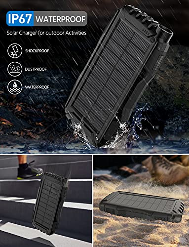 Solar Power Bank 42800mAh Fast Charger with Flashlight