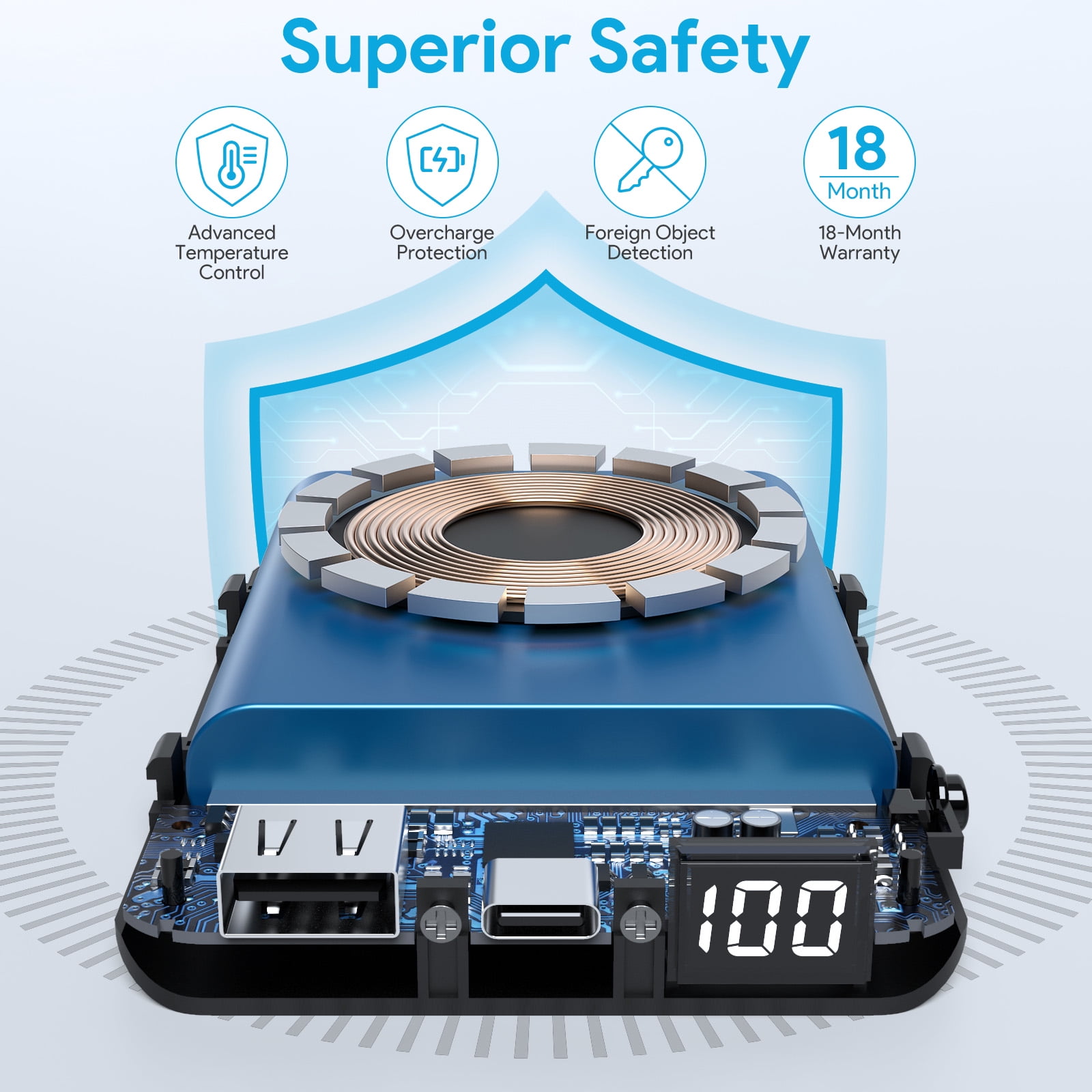 UUTO 10000mAh Magnetic Wireless Power Bank