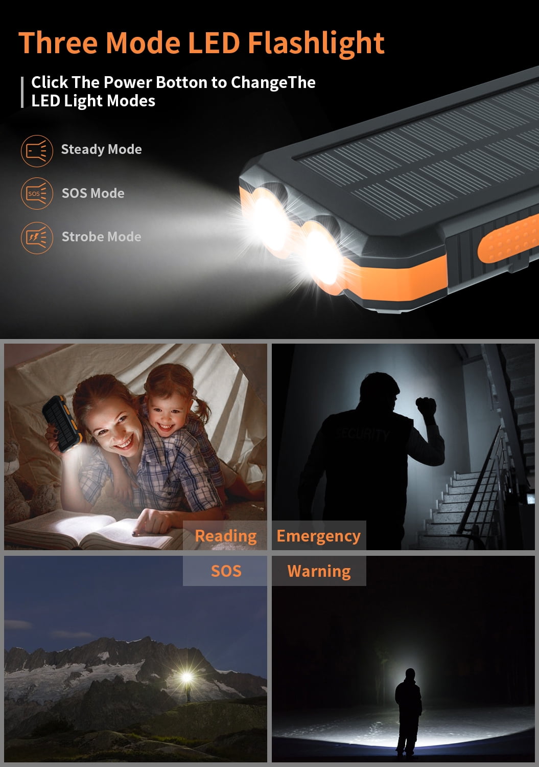 Durecopow 30000mAh Solar Charger for Phones