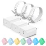 3 Pack Fast Charger with 6FT Lightning Cables