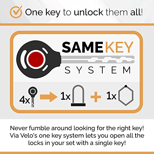 Via Velo 2 Electric Bike Lock Set עם Same Key System