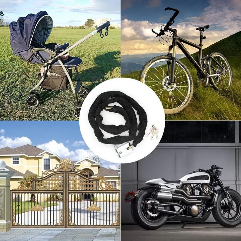 Heavy Duty Bike Lock with Key and Cable