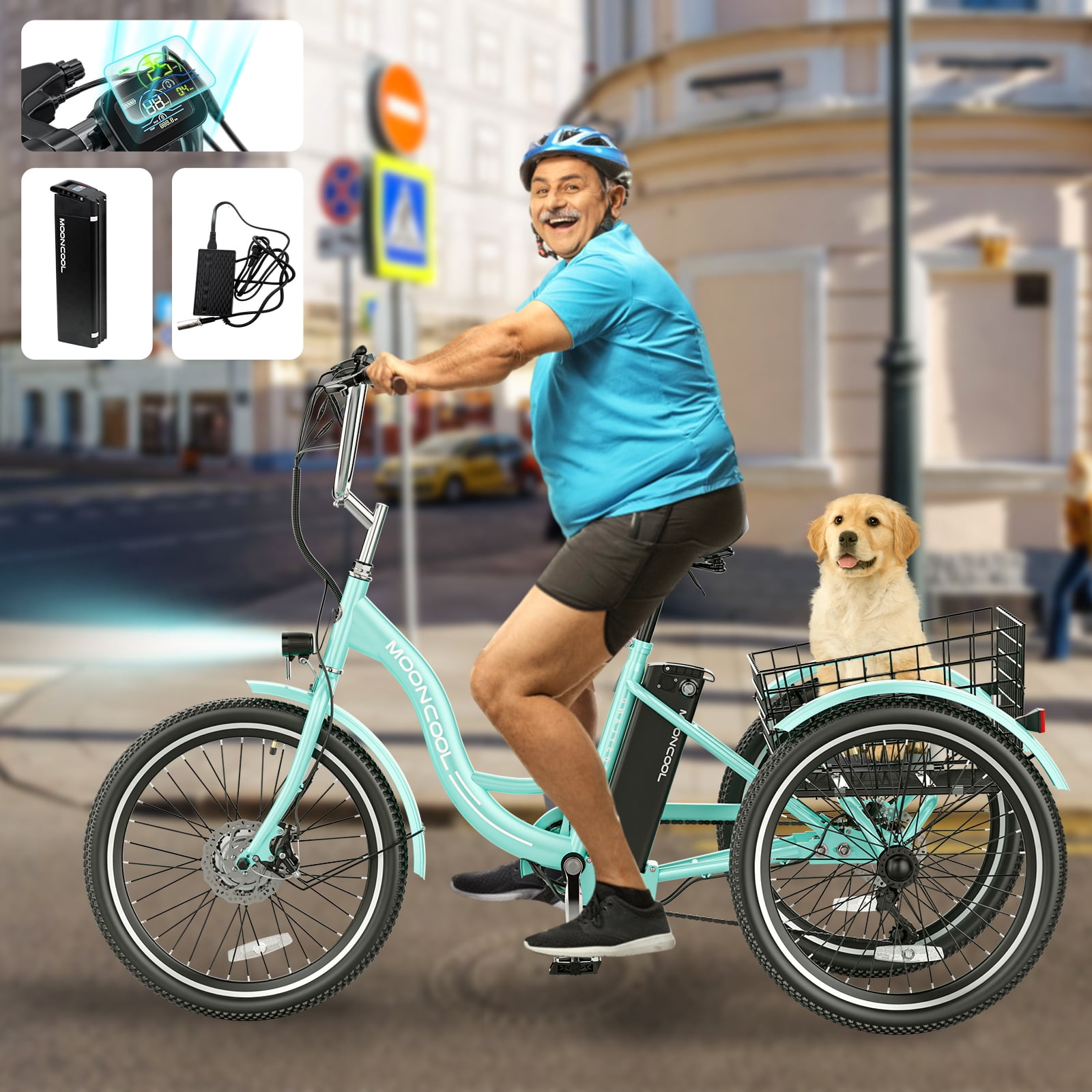 Mooncool 350W Electric Trike with Basket