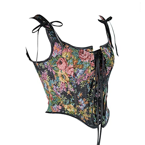 Floral Vintage Camisole with Tie-Up Straps