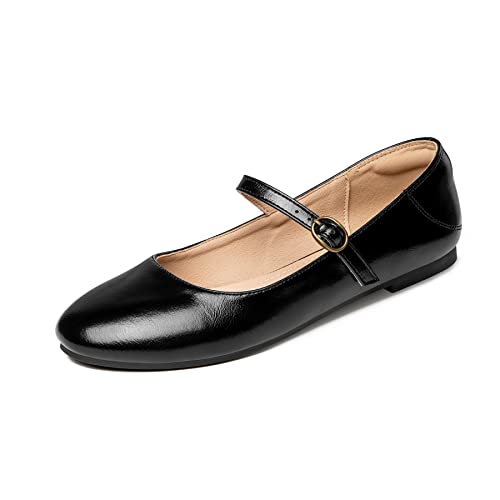 Rekayla Black Mary Jane Ballet Flats for Women