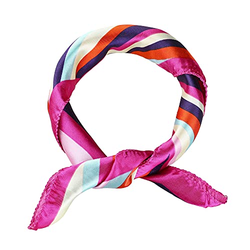 Floral Stripe Square Neck Scarf for Women