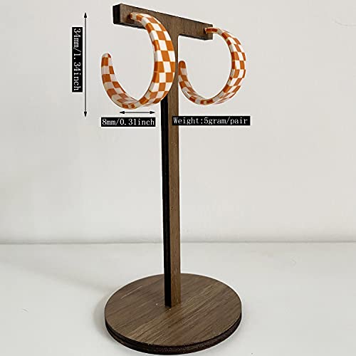 Unique 70s 80s 90s Geometric Acrylic Hoop Earrings