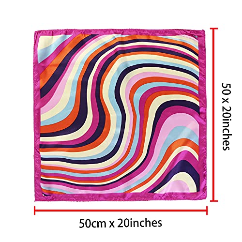 Floral Stripe Square Neck Scarf for Women
