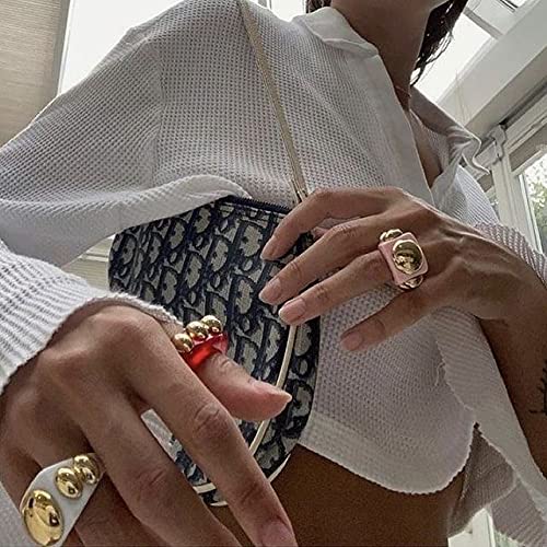 Colorful Y2K Chunky Acrylic Rings Set