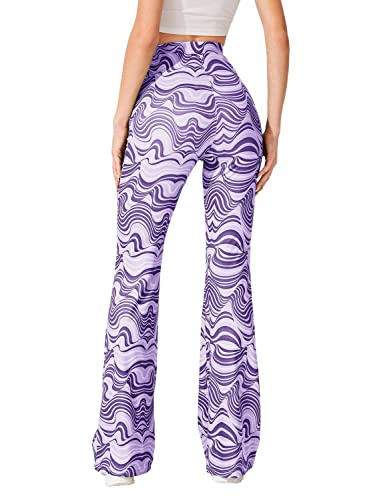70s Style Purple Wide Leg Flare Pants