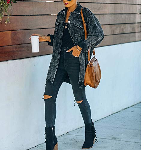 Black Vintage Oversized Button Down Shacket – Small