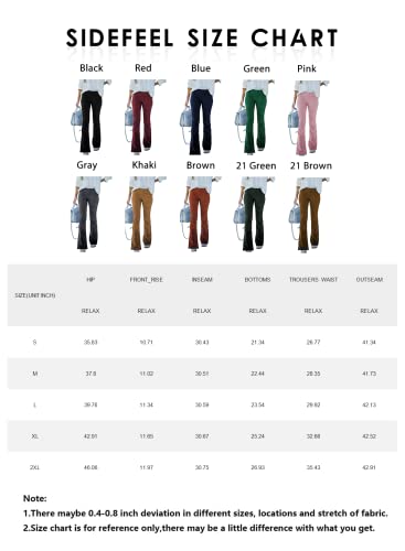 Brown Corduroy Bell Bottom Flare Pants for Women