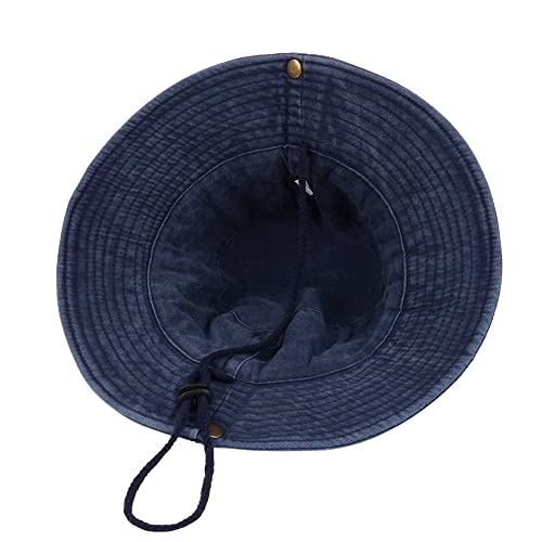 Retro Dark Blue Unisex Packable Fishing Bucket Hat