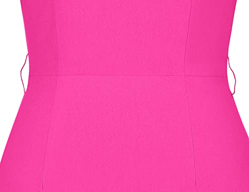 Hot Pink 1950s Vintage 3/4 Sleeve Cocktail Dress