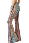 Vintage Print Stretch Bell Bottom Palazzo Trousers