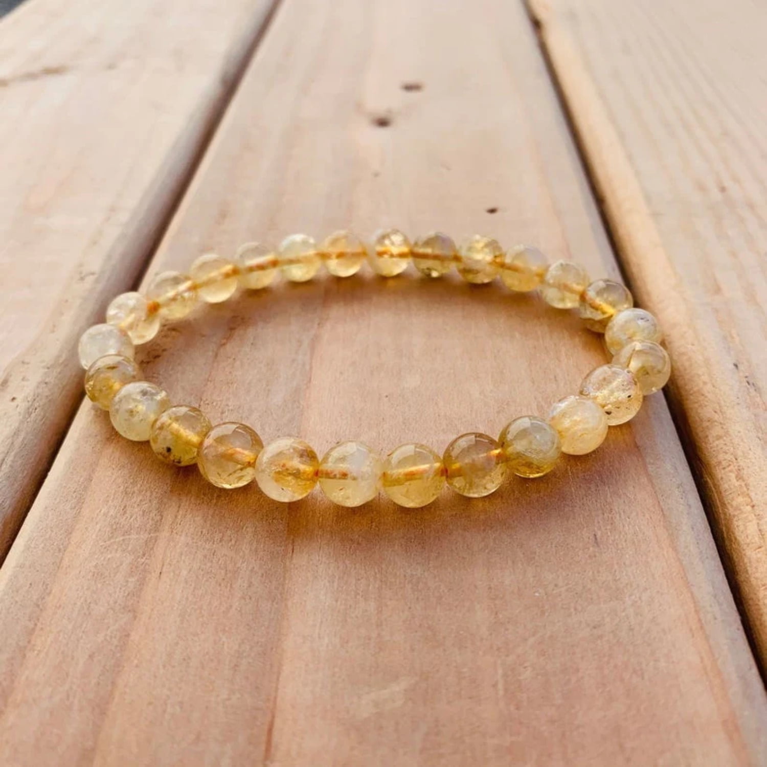 Citrine Stone Meditation Bracelet for Solar Plexus Chakra