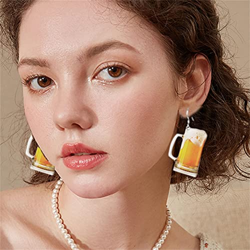 Funny Beer Mug Dangle Earrings for Women