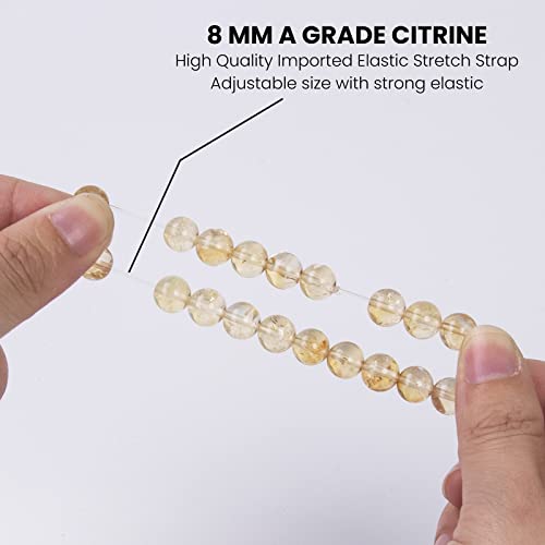 Natural Citrine Crystal Bracelet for Wealth and Success