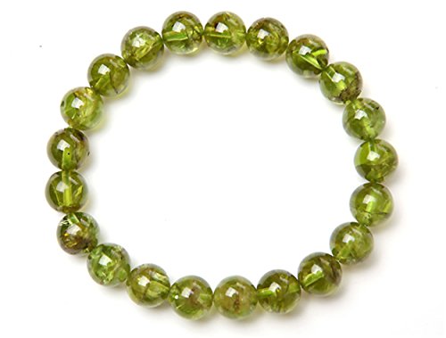 Natural Peridot Gemstone Stretch Bracelet 7mm
