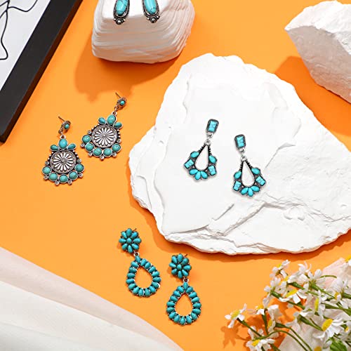 12-Pair Turquoise Bohemian Earring Set