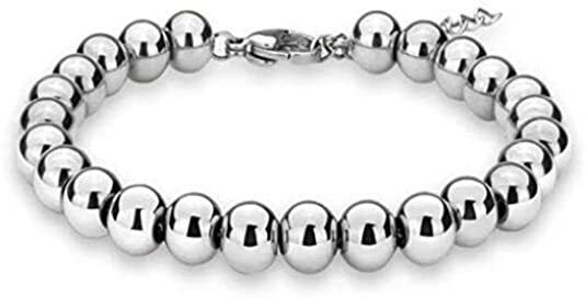Italian Bead Ball Chain Bracelet in Sterling Silver