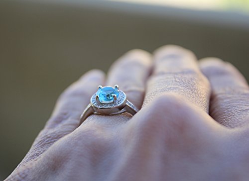 Sterling Silver Ring with White Opal and Cubic Zirconia