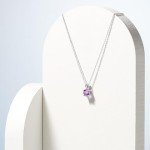Sterling Silver Round African Amethyst Pendant Necklace