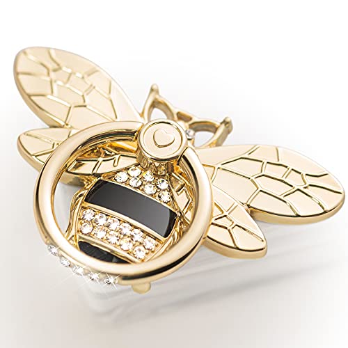 Crystal Bee Phone Ring Holder Stand in Gold