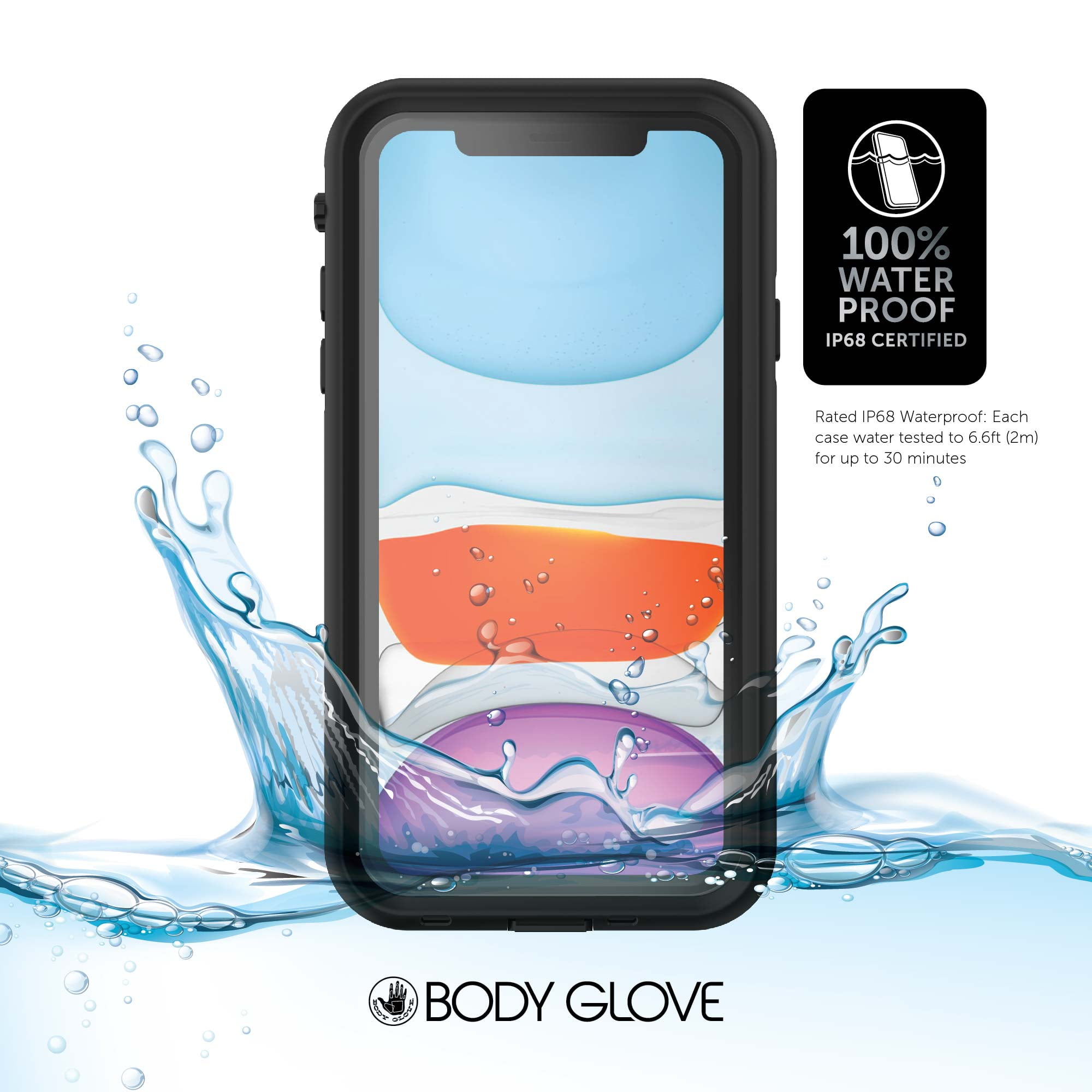 Body Glove Waterproof Case for iPhone 11, Black