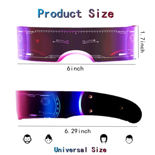 Colorful Augmented Reality Cyberpunk Sunglasses for Parties