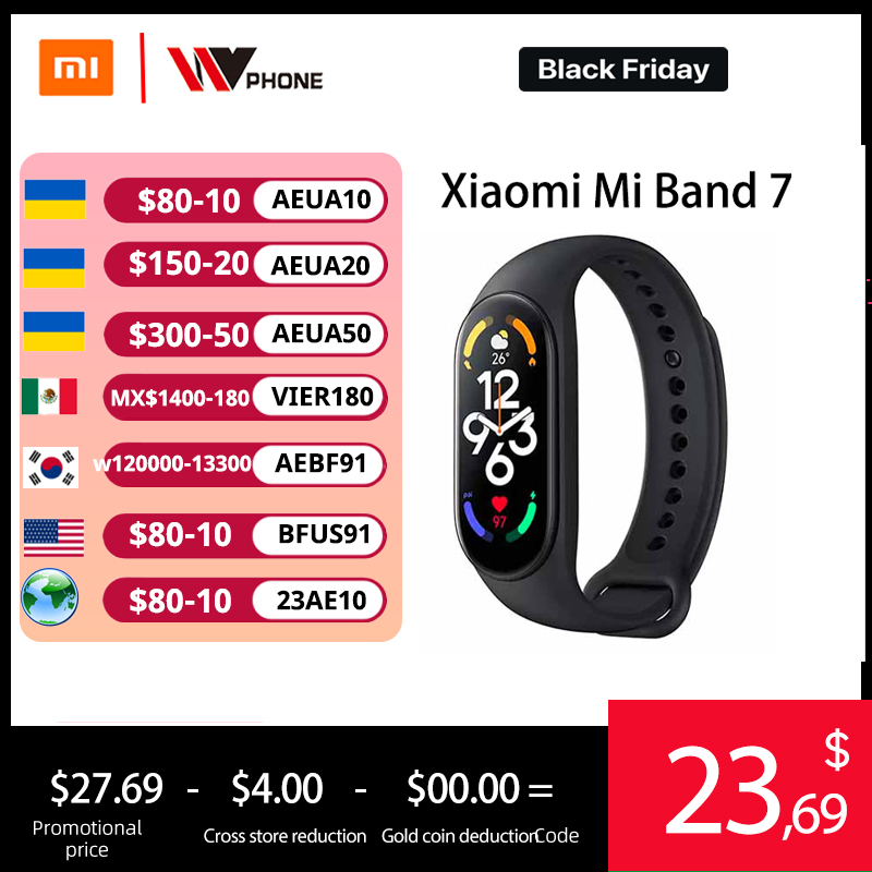 Xiaomi Mi Band 7 Fitness Tracker with AMOLED Screen