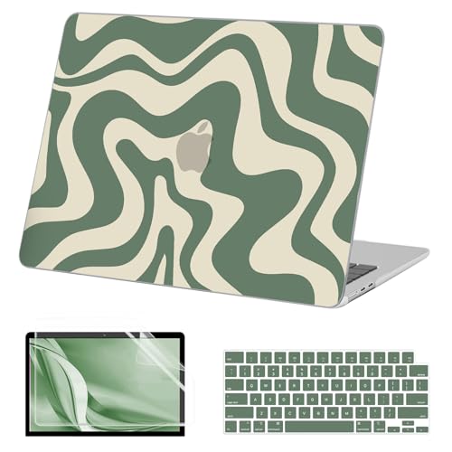 Green Wave Pattern Hard Case for MacBook Air 13