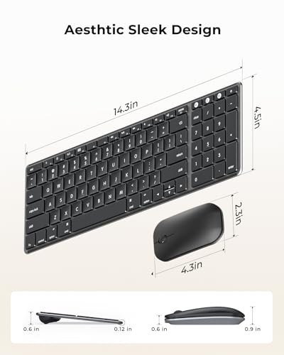 Space Gray Wireless Keyboard and Mouse for Mac