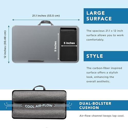 LapGear Silver Carbon Lap Desk for 15.6" Laptop
