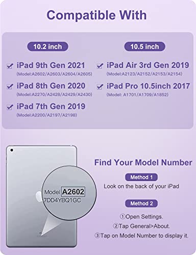 Purple iPad 9th Gen Case with Keyboard and Pencil Holder