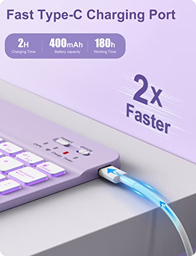 Purple iPad 9th Gen Case with Keyboard and Pencil Holder