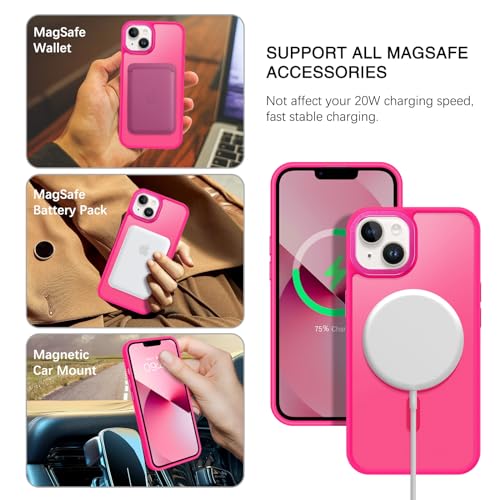 BENTOBEN Magnetic Slim Case for iPhone 13/14 - Hot Pink