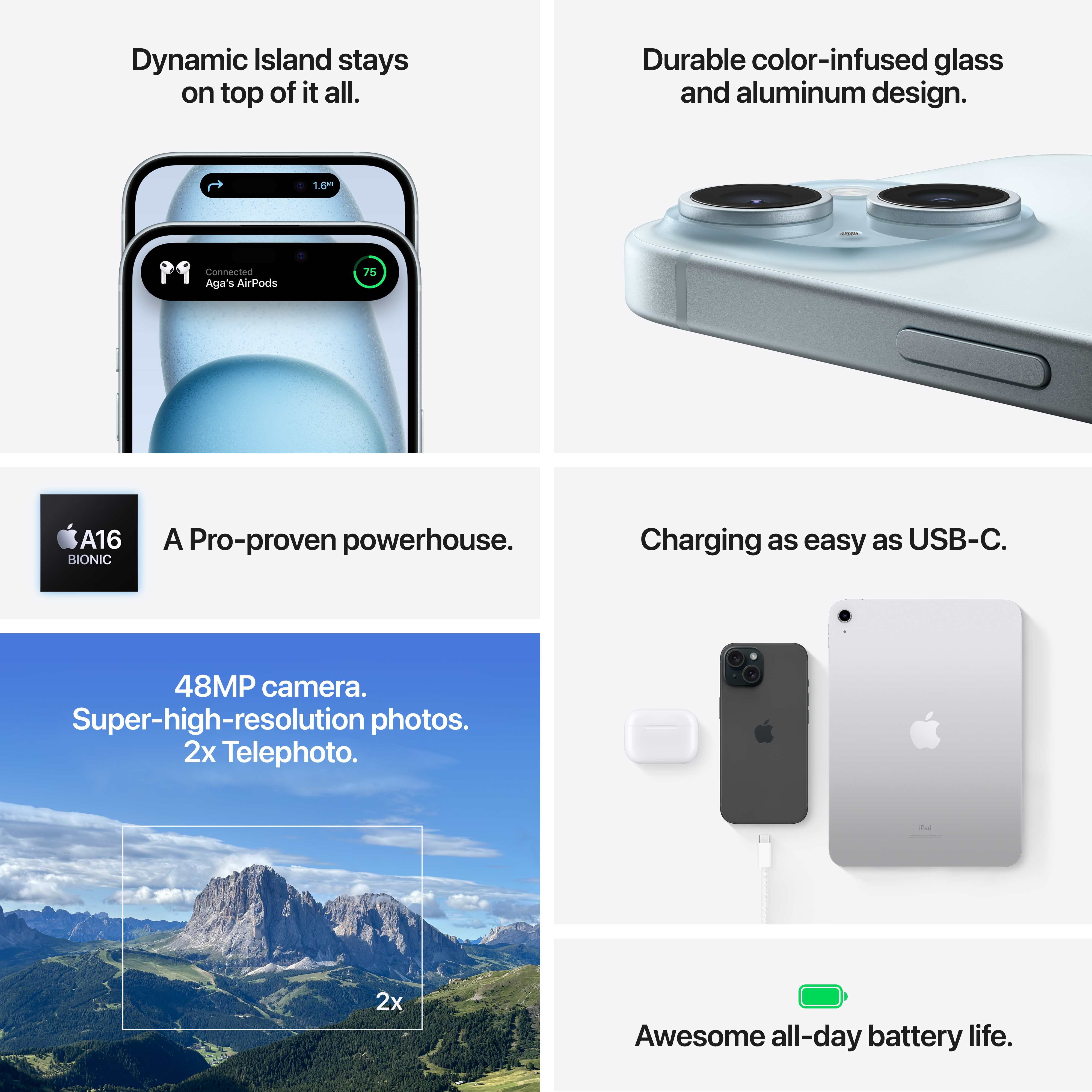 Apple iPhone 15 Plus 128GB - Black - AT&T